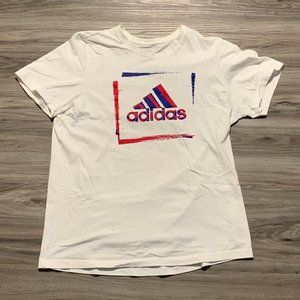 ⭐2/$20 Adidas | Mens Large White Logo Tshirt